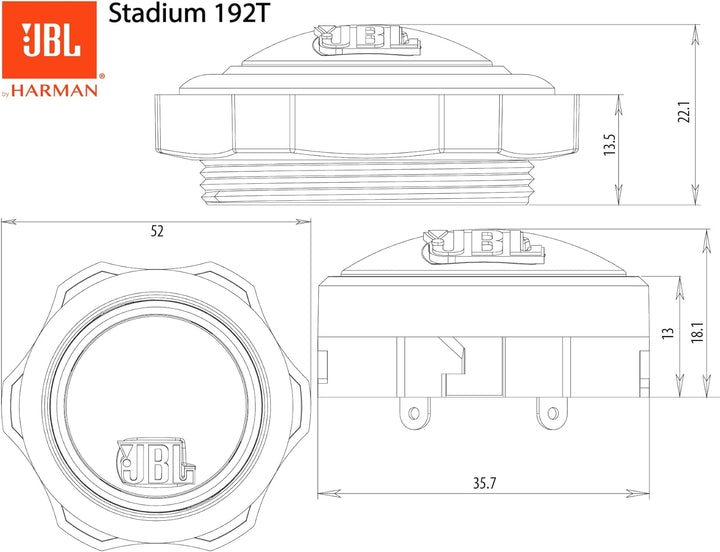 JBL Stadium 192T Tweeter Autolautsprecher Boxen - 3/4" Präzisions Hochtöner Auto Lautsprecher von Ha