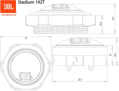 JBL Stadium 192T Tweeter Autolautsprecher Boxen - 3/4" Präzisions Hochtöner Auto Lautsprecher von Ha