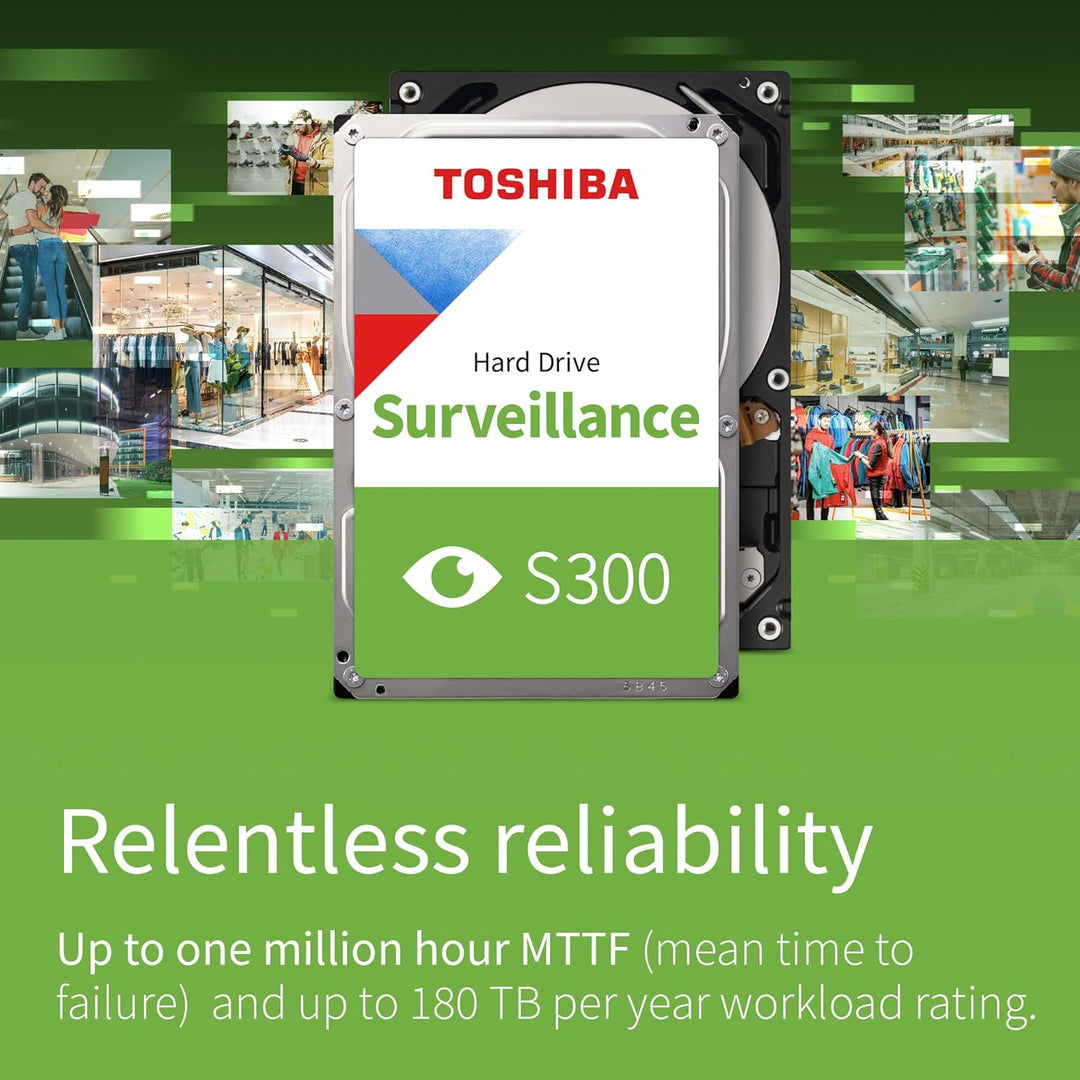 Toshiba 6TB S300 Surveillance HDD - 3.5' SATA Internal Hard Drive Supports up to 64 HD cameras at a