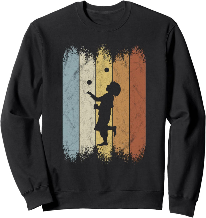Retro 80er Zirkus Style Jonglage Jongleur Silhouette Sweatshirt