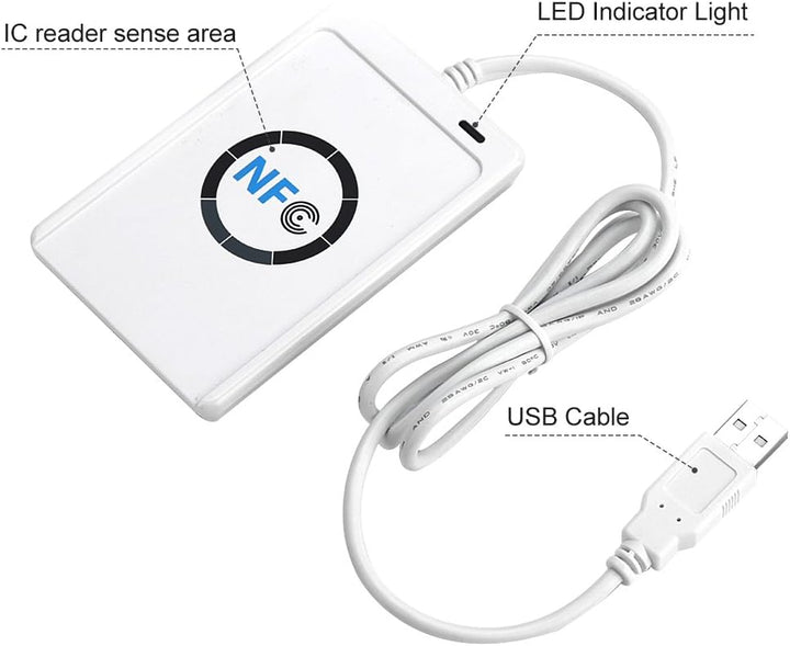 Chipkartenleser Ohne Kontakte, NFC RFID ACR122U ISO 14443A/B USB 2.0, 65 x 12,8 x 98 mm