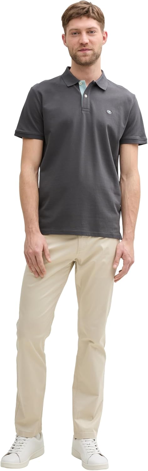 Tom Tailor Herren Piqué Poloshirt aus Baumwolle S 10307 - Dark Shadow, S 10307 - Dark Shadow