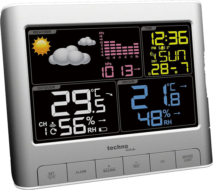 Technoline WS6449 WS 6449 moderne Wetterstation mit LED-Anzeige, sowie Temperatur- und Luftdruckanze
