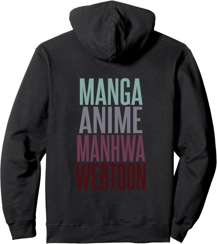 Manga Anime Manhwa Webtoon Typografie Design Pullover Hoodie
