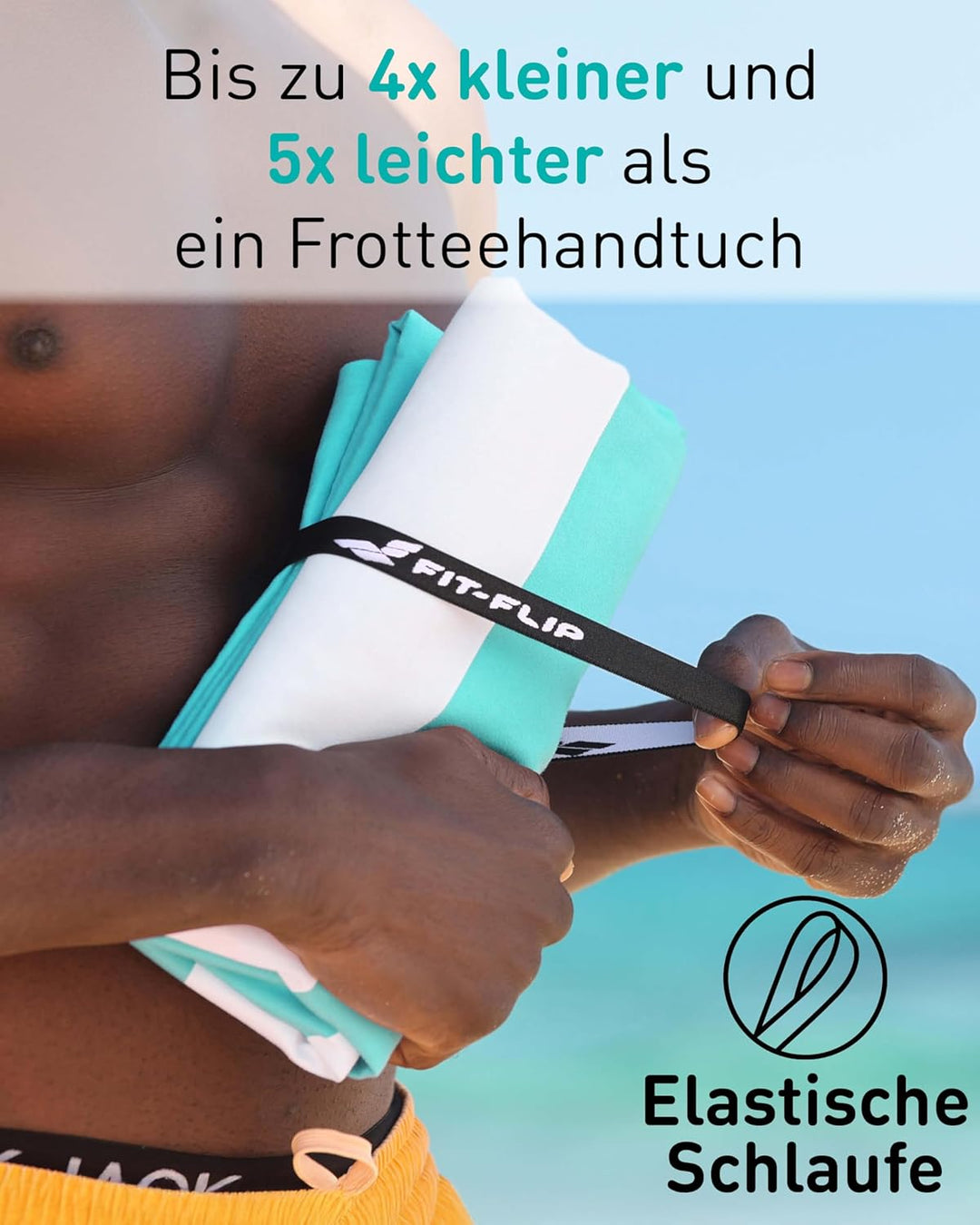 Fit-Flip Strandtuch XXL aus Mikrofaser - leicht und schnelltrocknend - 100% recyceltes Strandhandtuc