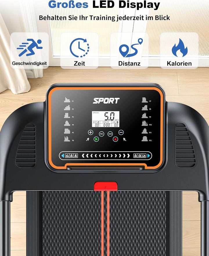 Laufband für Zuhause, Klappbar Laufbänder, Walking Pad Schreibtisch Treadmill for Home Office, Elekt