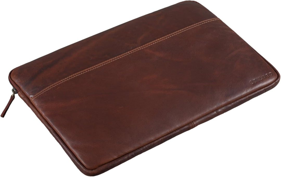 STILORD Murphy Laptoptasche 15.6 Zoll Leder Vintage Sleeve ideal als MacBooktasche 16 Zoll Laptop Hü