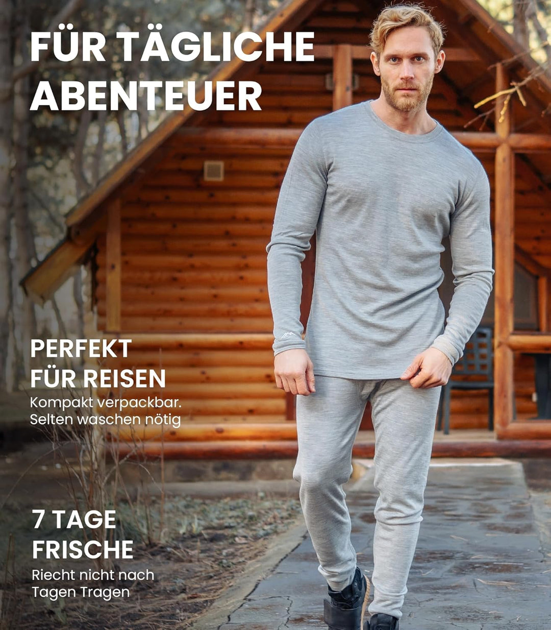 Merino.tech 100% Merino Unterwäsche Herren Set - Leicht, Mittelgewicht, Thermounterwäsche Merinowoll