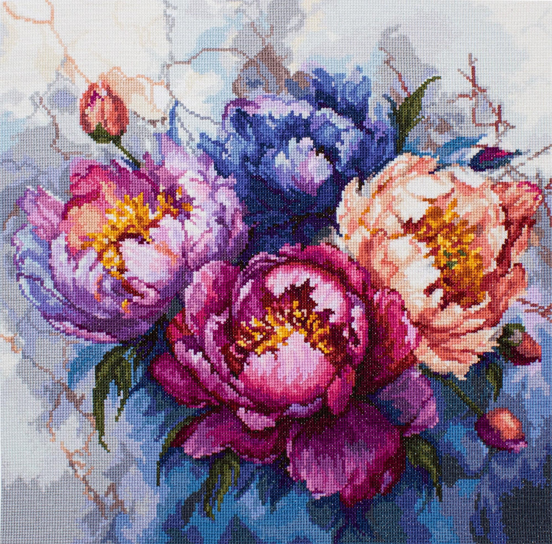 MARUSSIA Luca-S Kreuzstich Stickpackung Der König der Blumen, Zählmuster, 32x32cm