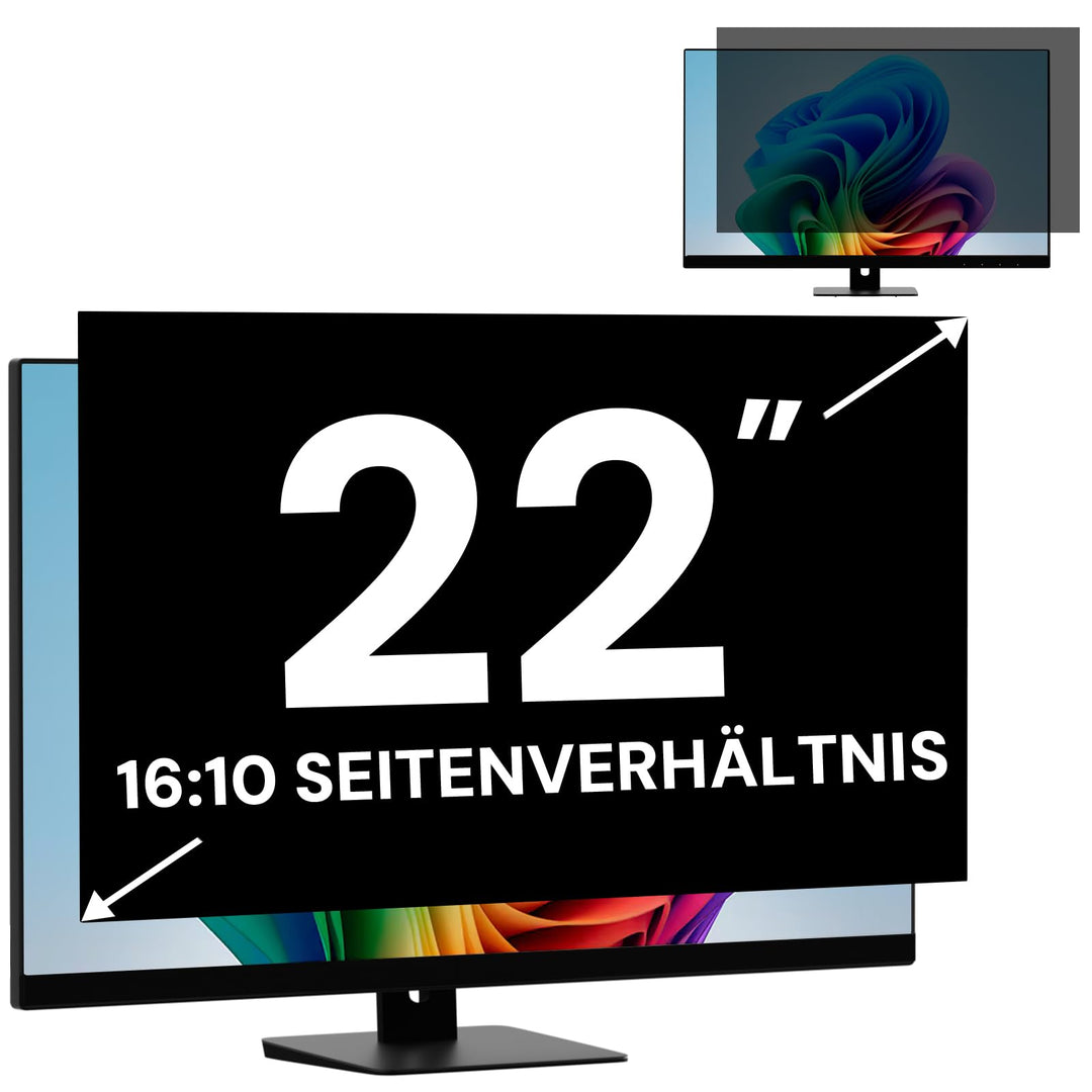 22 Zoll Computer Bildschirm Sichtschutzfilter für 16:10 Breitbild Monitor, Abnehmbarer Computer Bild