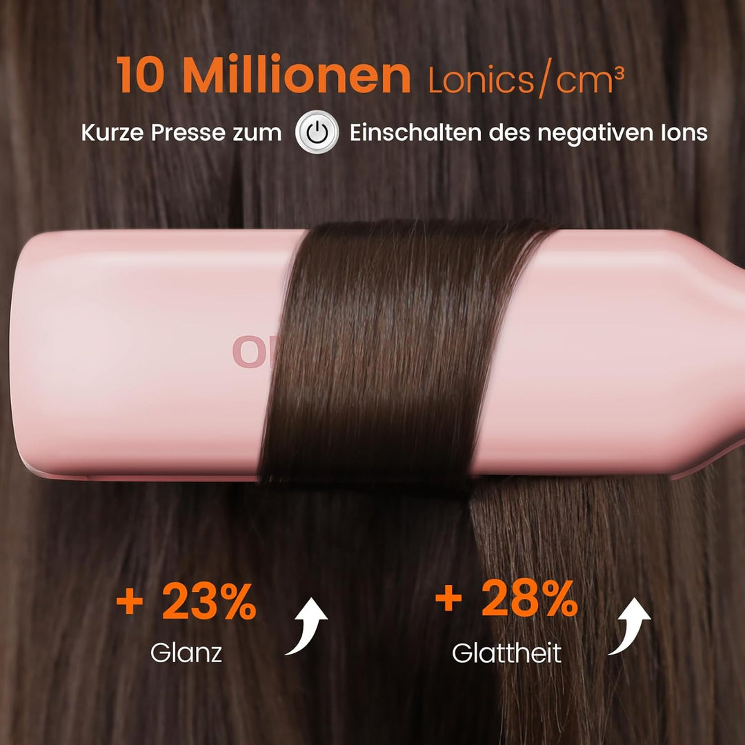 Faszin Professionelle Glätteisen, 42mm Breite Titanplatten mit Negativer Ionenfunktion, 30s Schnelle