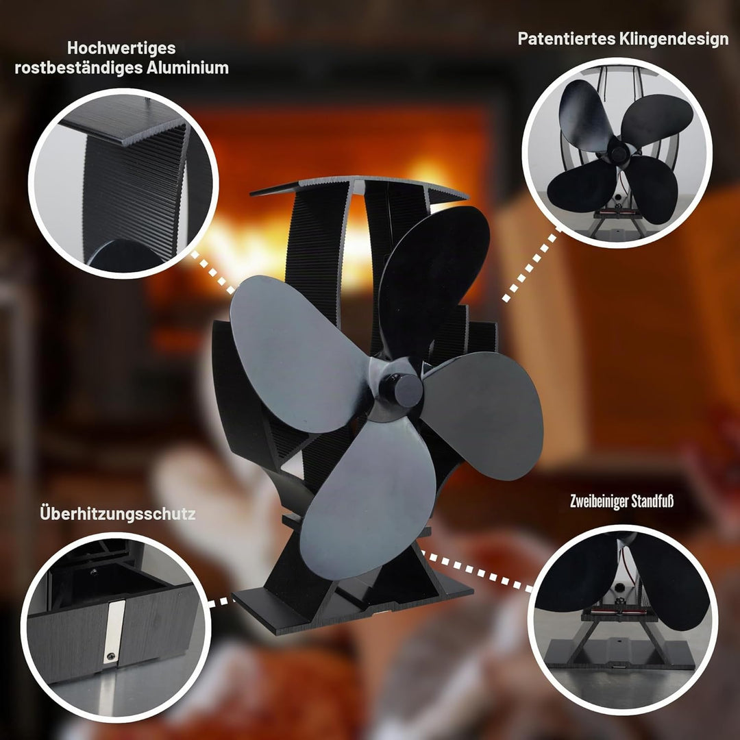 Forest Master – SuperFast halbbeheizter Ofenventilator – wärmebetriebener, effizienter Kaminventilat