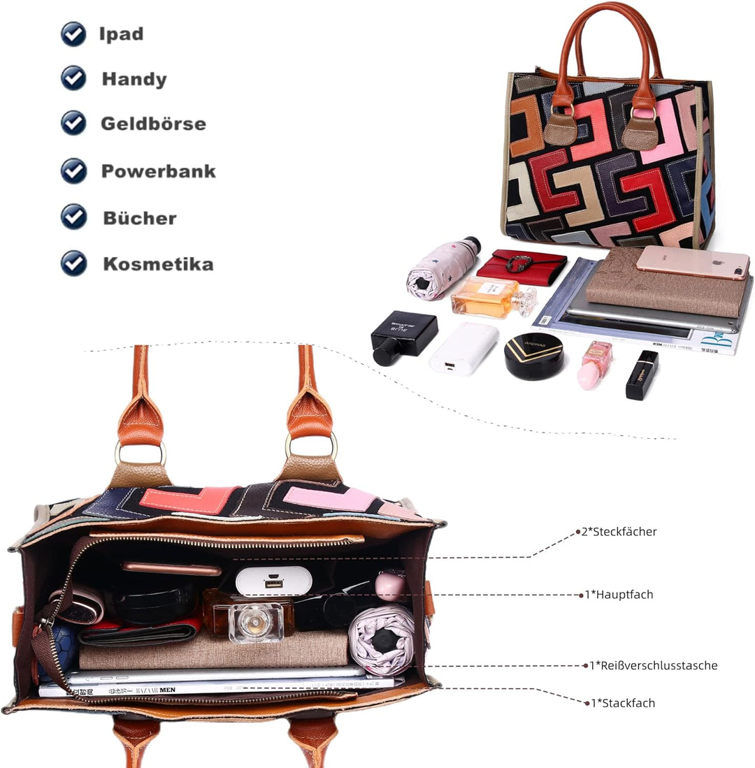 Eysee Handtasche Damen Leder - Umhängetasche Echtleder Handtaschen Henkeltaschen Schultertasche Mehr