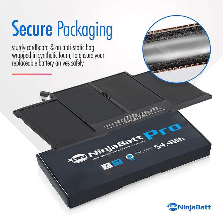 NinjaBatt Batterie A1466 A1496 für Apple MacBook Air 13 Inch [2010 2011 2012 2013 2014 2015 2016 201