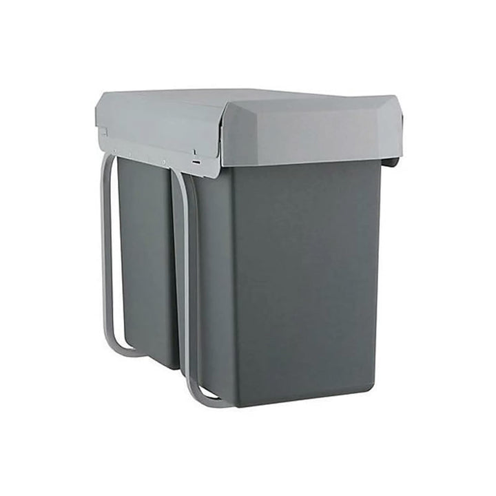 WESCO Double-Boy Einbau-Abfallsammler aus Kunststoff in der Farbe Anthrazit zum Ausziehen mit 2 hera