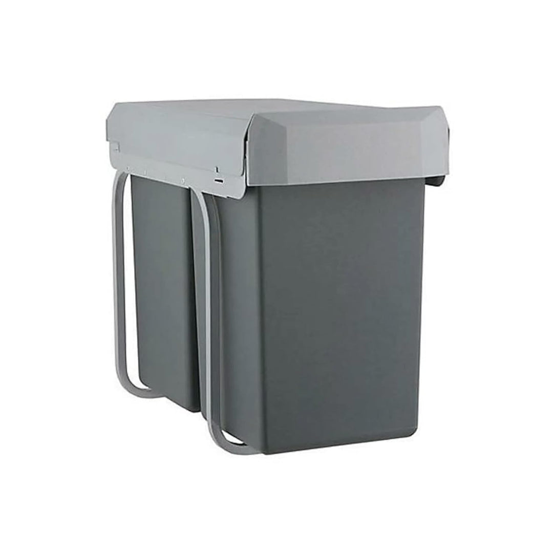 WESCO Double-Boy Einbau-Abfallsammler aus Kunststoff in der Farbe Anthrazit zum Ausziehen mit 2 hera