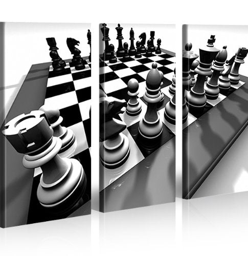 islandburner Bild Bilder auf Leinwand Chess Schachspiel XXL Poster Leinwandbild Wandbild Art up Your