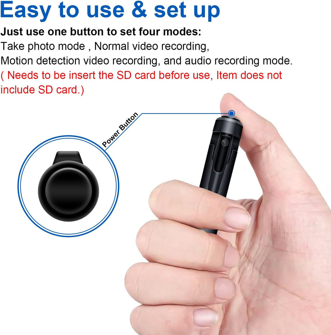 ZUNHAI Mini Kamera Mini Überwachungskamera 32GB 1080P Ultra Tragbare HD Kleine, Überwachung Kamera,K