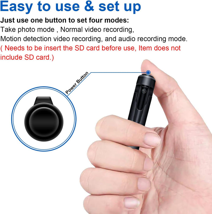 ZUNHAI Mini Kamera Mini Überwachungskamera 32GB 1080P Ultra Tragbare HD Kleine, Überwachung Kamera,K