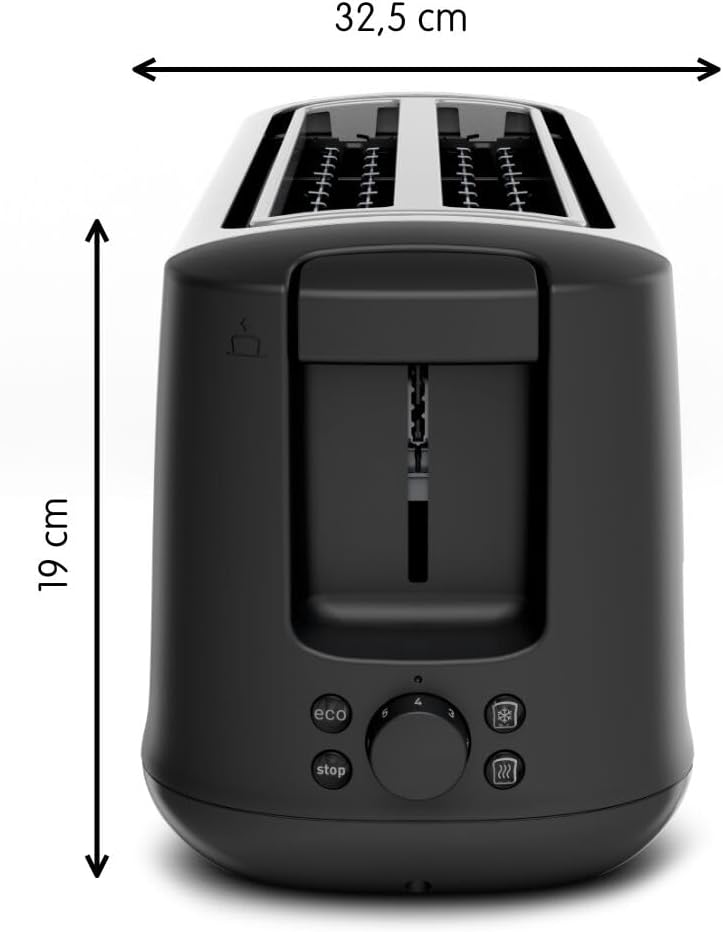 Moulinex Subito 4 Toaster, 2 lange Schlitze, 1700 W, Eco-Modus, Thermostat 7 Positionen, Brotzentrie