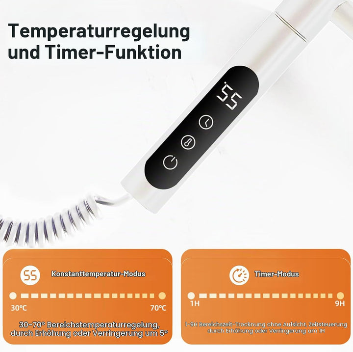 180°Drehung Bad Handtuchtrockner Elektrisch Handtuchheizkörper Elektrisch Handtuchwärmer Elektrisch
