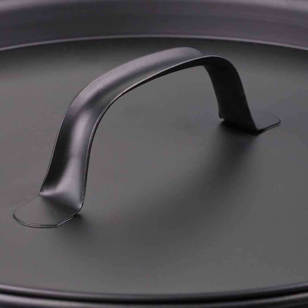 Relaxdays Ascheeimer mit Deckel, 19 Liter, runde Aschetonne mit Griffen, für Kohle & Asche, Kamin, O