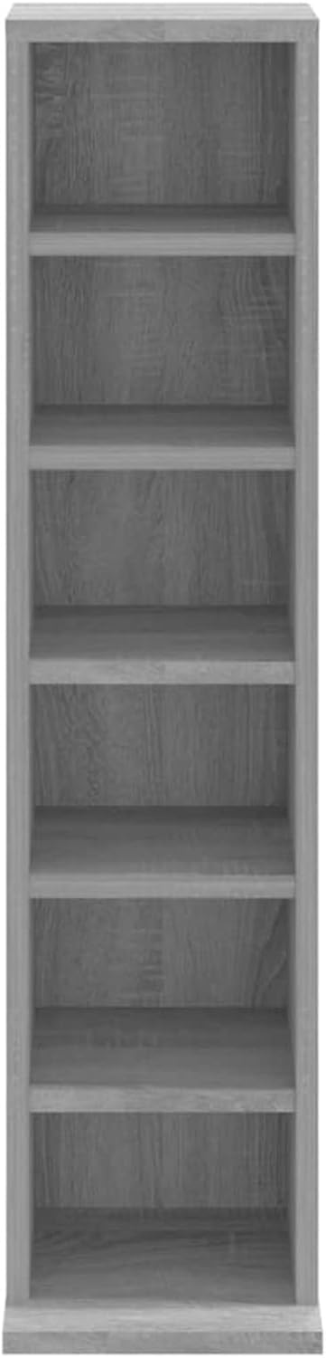 Homgoday CD-Schrank mit 6 offenen Fächern, 21 x 20 x 88 cm, Holz, CD-Turm, DVD-Aufbewahrungsschrank,
