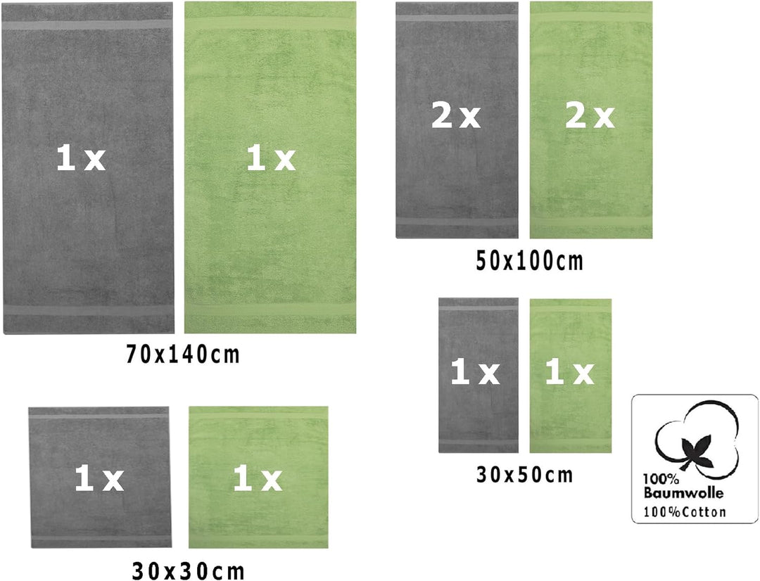 Betz 10-TLG. Handtuch-Set Classic 100% Baumwolle 2 Duschtücher 4 Handtücher 2 Gästetücher 2 Seiftüch