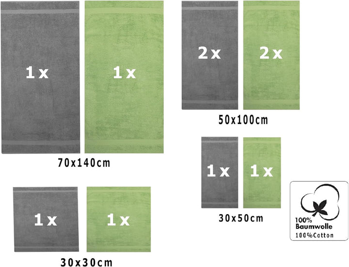 Betz 10-TLG. Handtuch-Set Classic 100% Baumwolle 2 Duschtücher 4 Handtücher 2 Gästetücher 2 Seiftüch