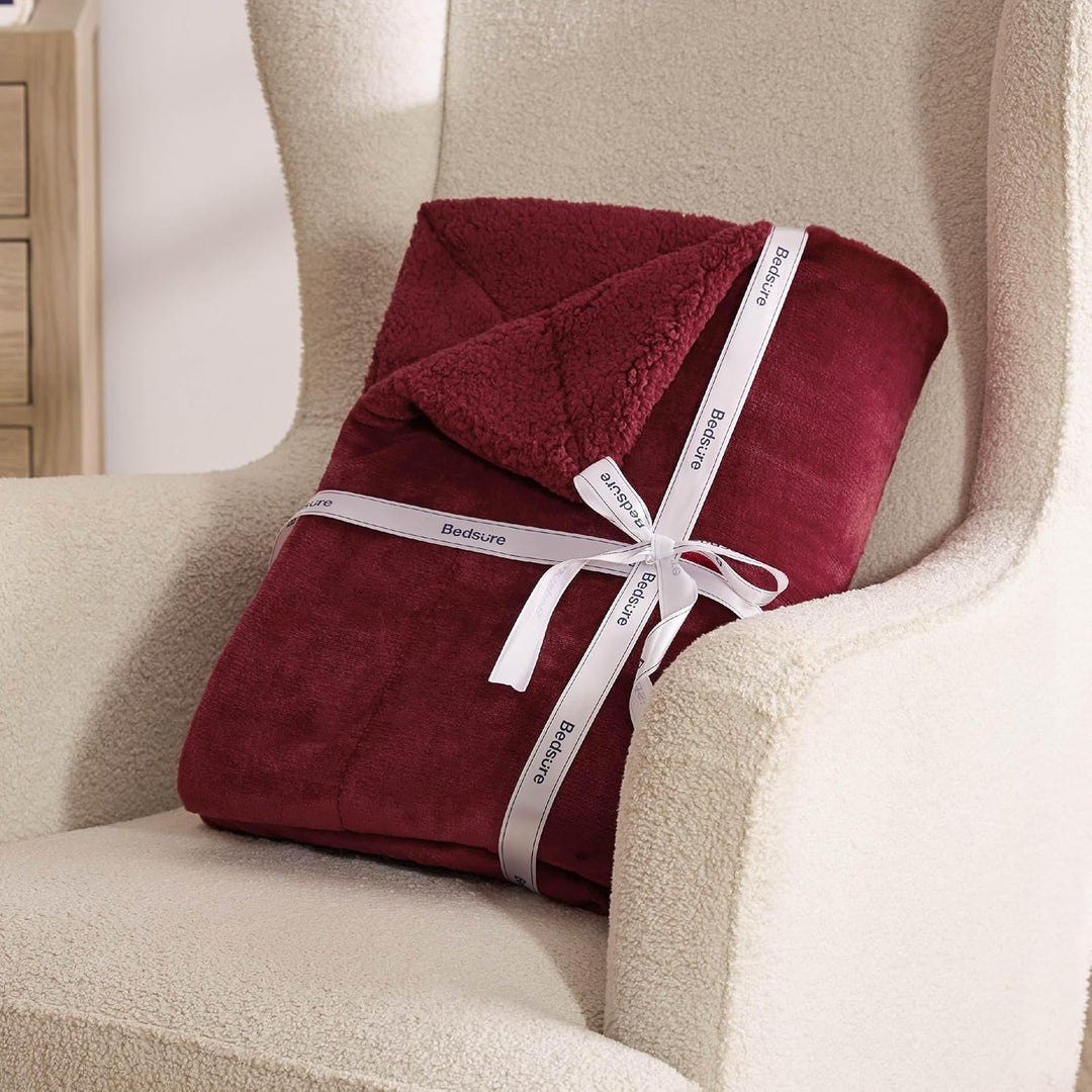 BEDSURE Kuscheldecke - Warm Sherpa Wolldecke & Sofadecke, Flauschig Sofaüberwurf Decke, Dicke Couchd