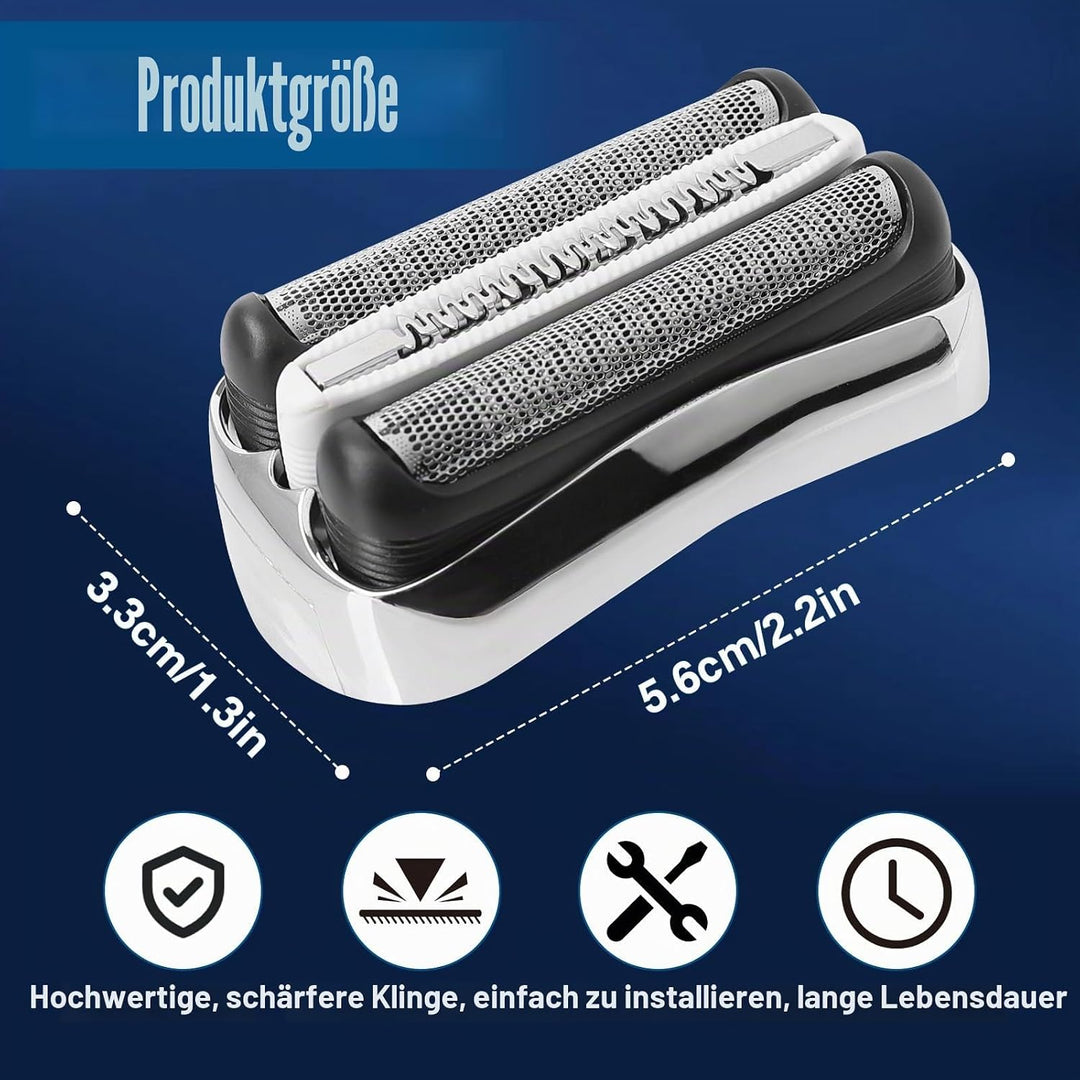 2 Stück 32S Ersatz-Rasierkop Kompatibel Mit Series 3 Scherkopf, 32s S3 Scherkopf Ersatzscherteil &amp; R