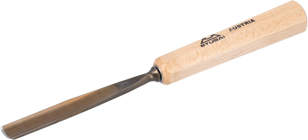 STUBAI Stemmeisen Stechbeitel Serie 52 - Form 4 | Gerades Flacheisen - 12 mm, mit Holzgriff, zum Vor