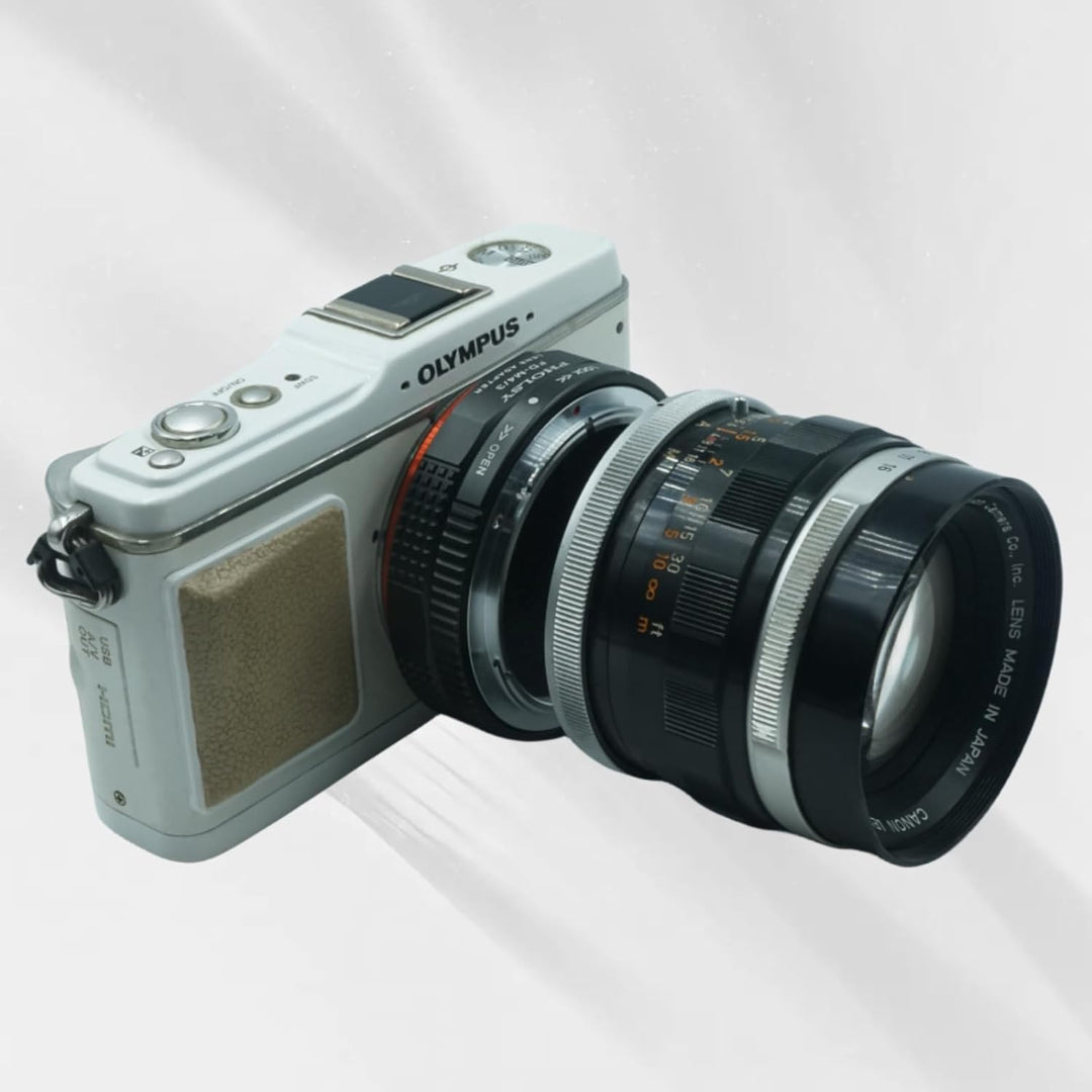 PHOLSY Objektivadapter mit Blendenhebel FD auf MFT Kompatibel mit Canon FD FL Objektiv auf M4/3 Micr