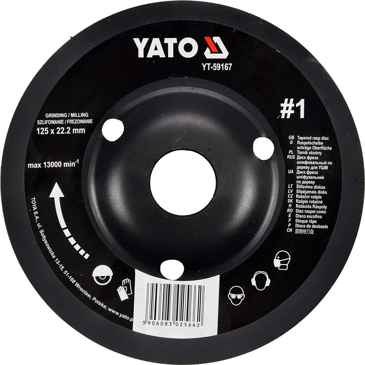 Yato Profi Raspelscheibe für Winkelschleifer Auswahl 115 mm 125 mm Schleifscheibe Holzscheibe Holz F