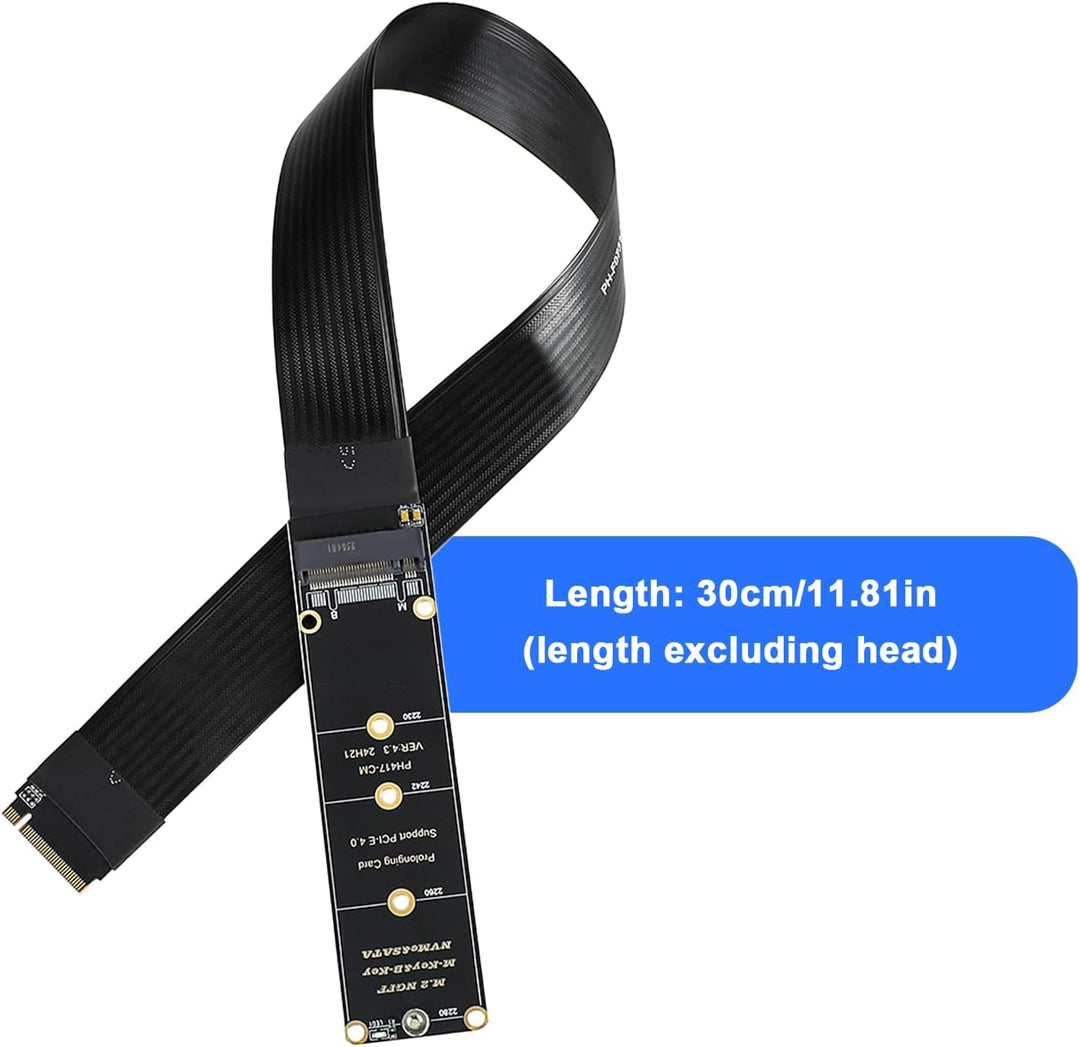 eMagTech NGFF M-Key NVME Stecker auf Buchse PCI-E 4.0 Verlängerungskabel für Motherboard SSD 2230 22