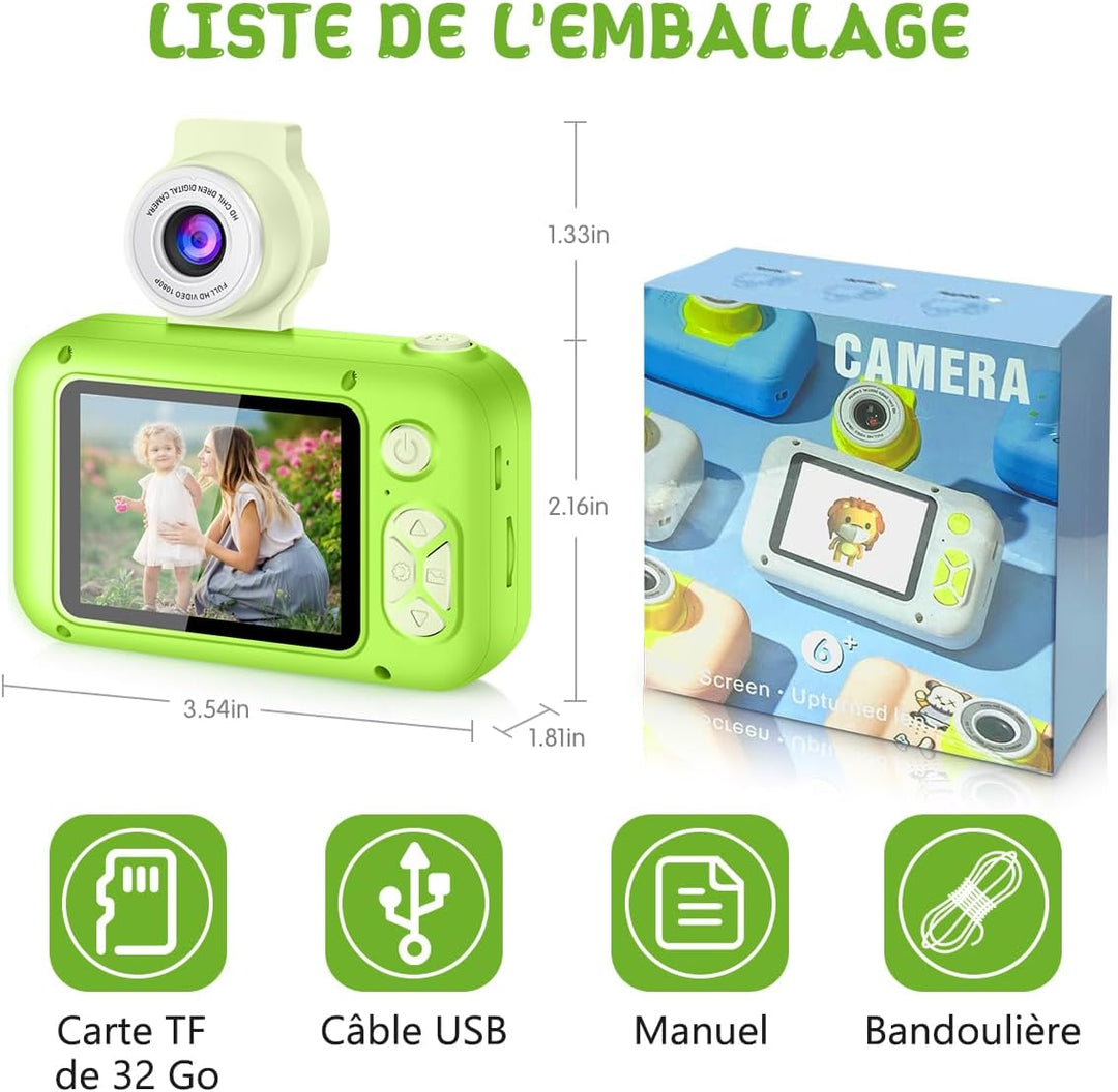KinderKamera,ARNSSIEN Kinder Kamera,Selfie,Geschenk für3 4 5 6 7 8 9 10Jahre Mädchen und Junge,2.4in
