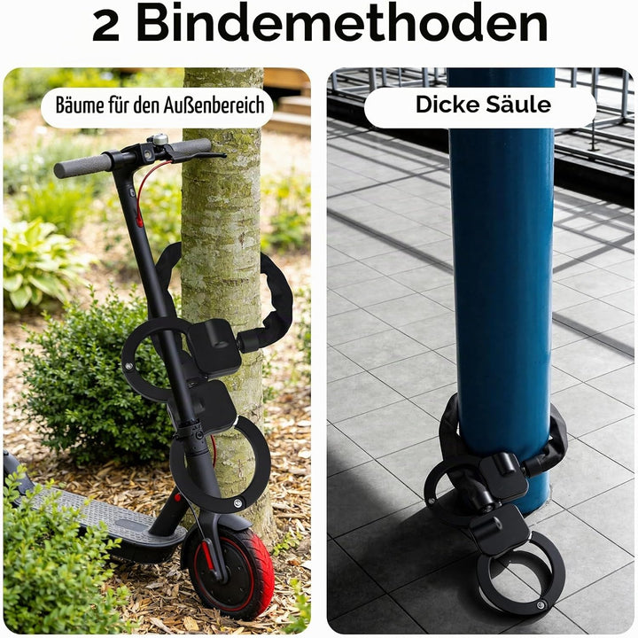 E Scooter Schloss mit 3L Wasserdichter Tasche, Handschellenschloss mit Schlüssel, Elektroroller-Fahr