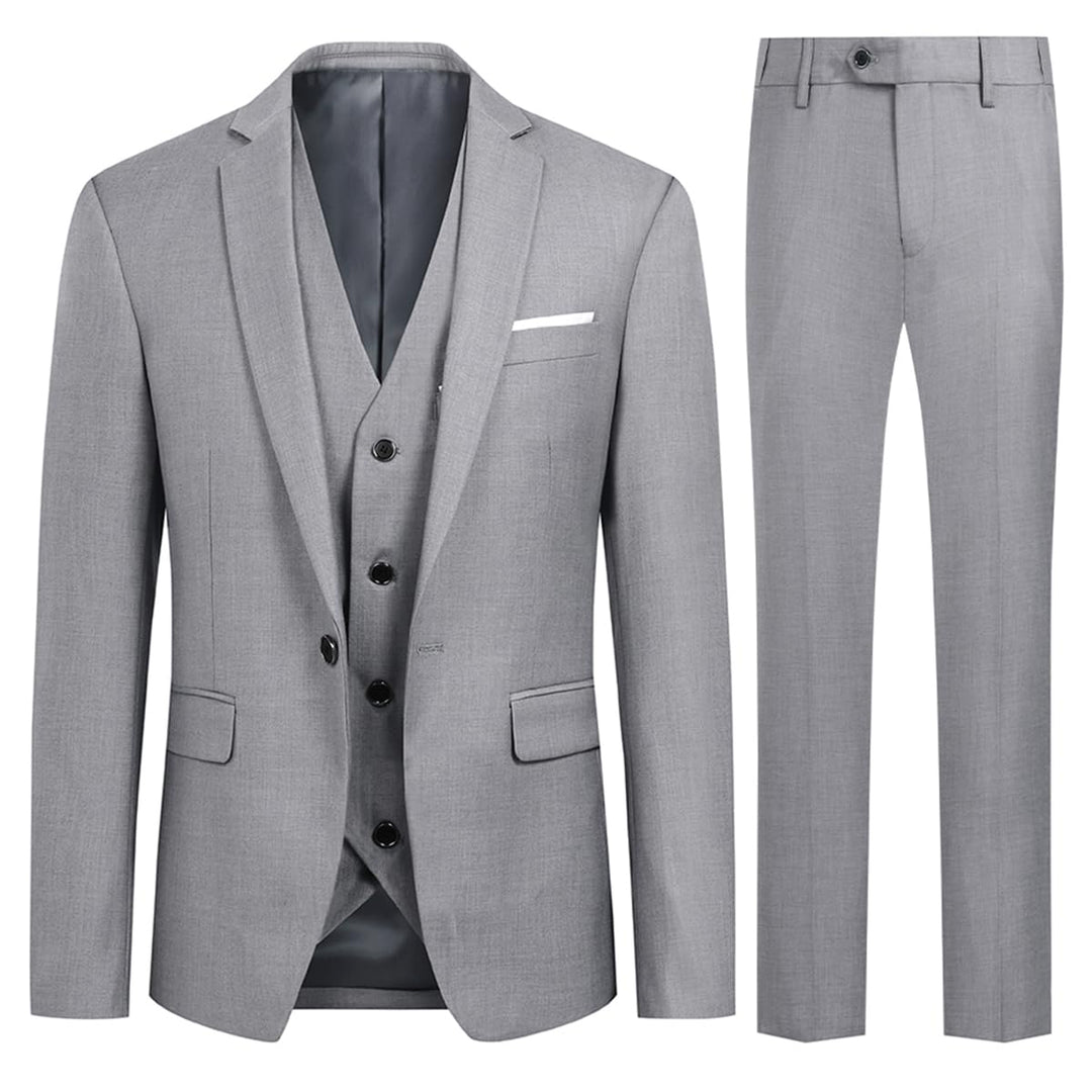 Allthemen Anzug Herren Slim Fit 3 Teilig Anzüge Modern Herrenanzug 3-Teilig Sakko Hose Weste für Bus