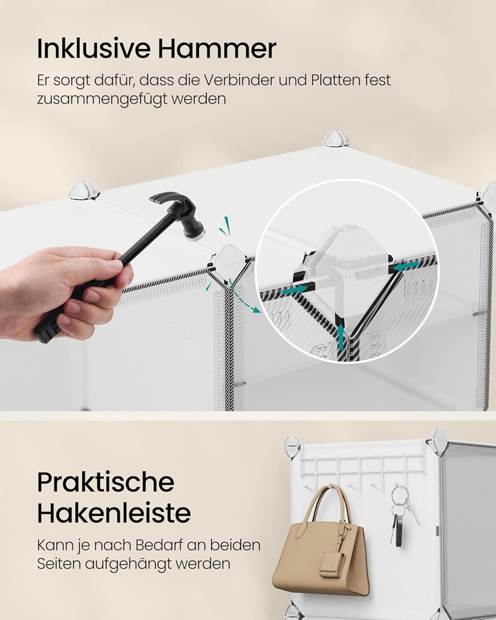 SONGMICS Schuhregal, Schuhschrank, für Garderobe und Eingangsbereich, anpassbar, 8 Fächer, für bis z