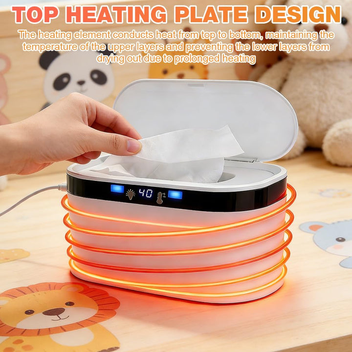 SGZIOO Feuchttuch Wärmer, Feuchttuchwärmer Baby, Feuchttücher-Heizung mit LED-Nachtlicht, 3 Heizstuf