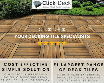 The Famous Click-Deck Hartholz-Terrassenfliesen, Terrasse, Balkon, Dach, Whirlpool, Fliesenboden (18