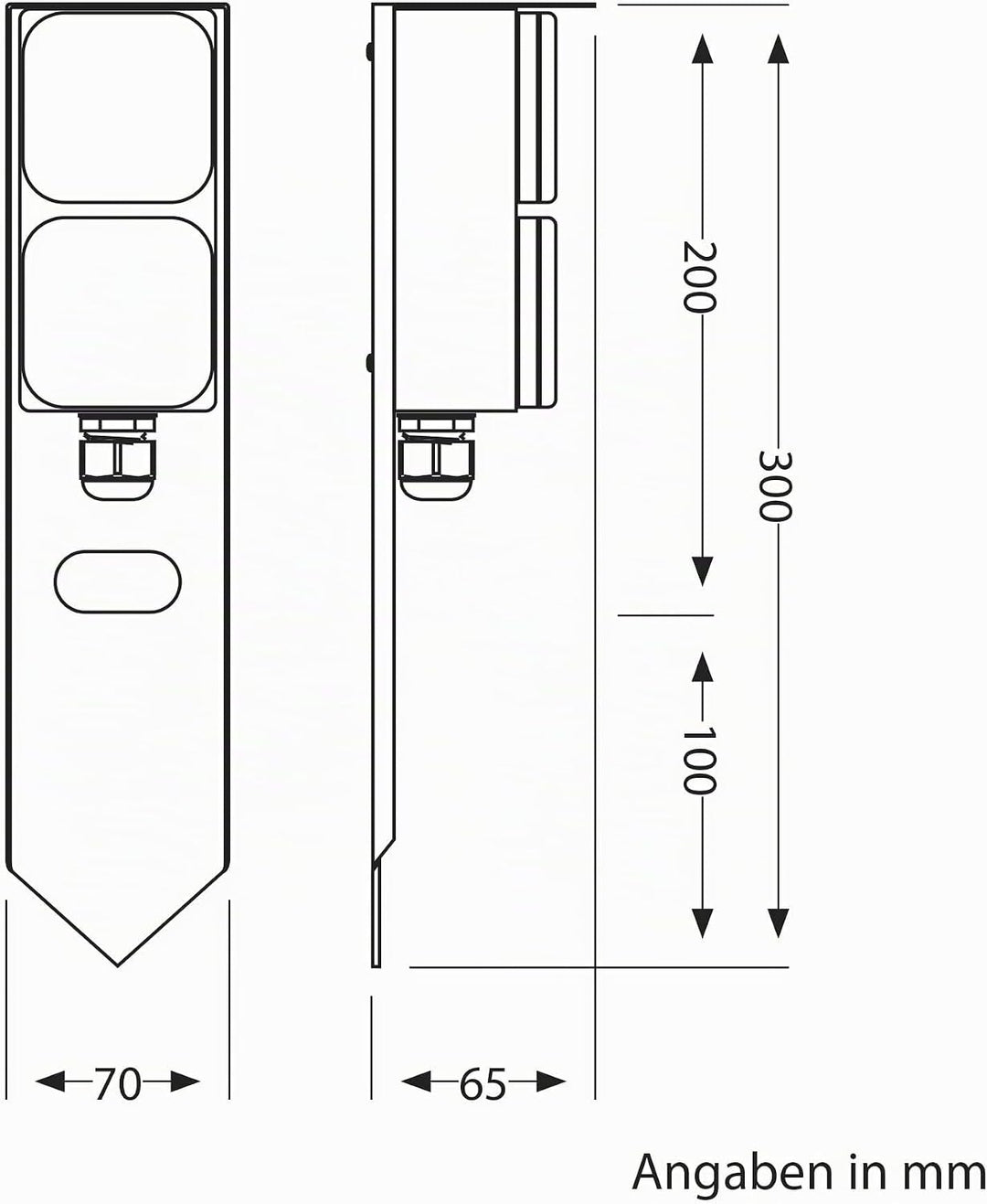 ledscom.de 2 Stück Garten Steckdosensäule PIWI mit Erdspiess für aussen, IP44, 2-Fach, Edelstahl, sc