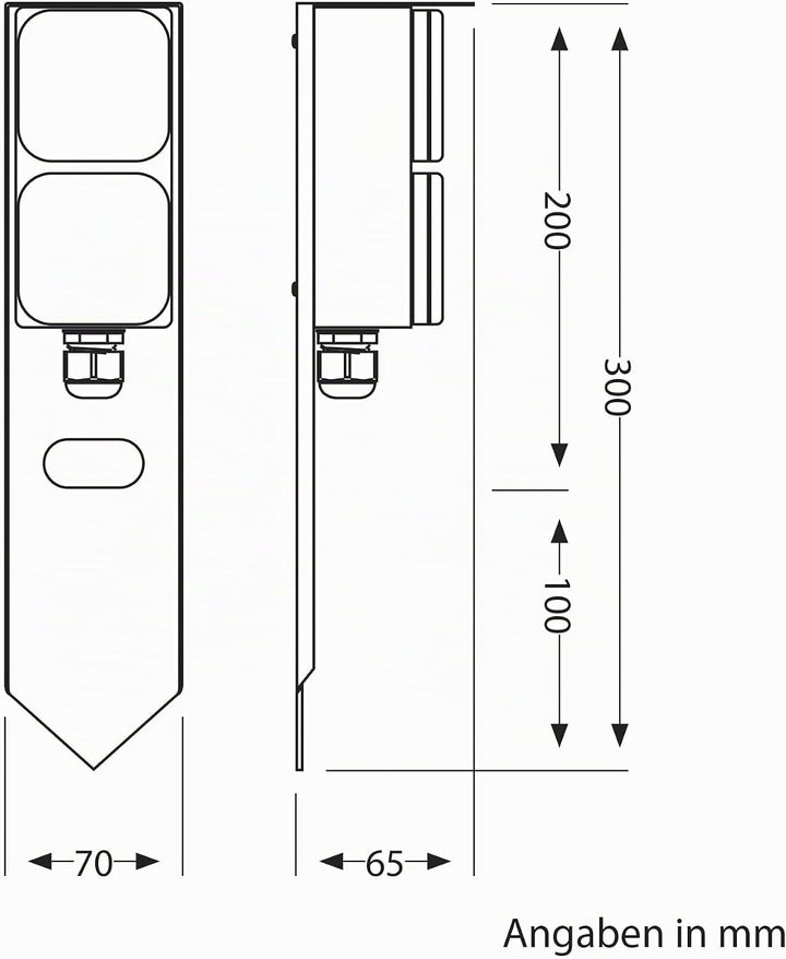 ledscom.de 2 Stück Garten Steckdosensäule PIWI mit Erdspiess für aussen, IP44, 2-Fach, Edelstahl, sc