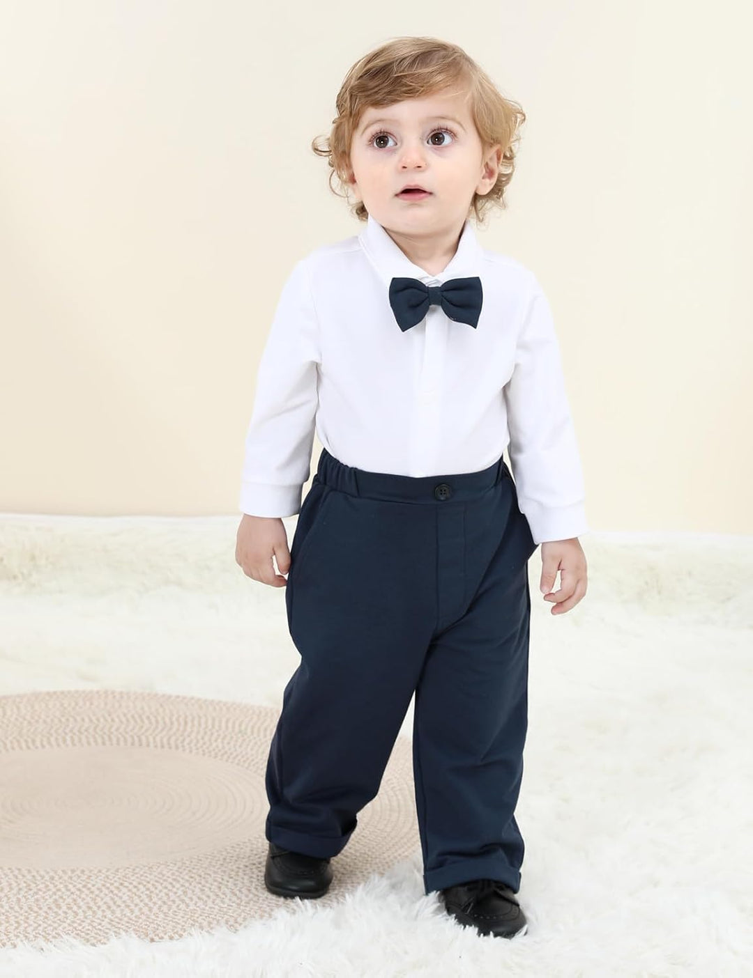 mintgreen Baby Anzug Junge, 3 Stück Formelles Outfit Taufanzug Gentleman Smoking Shirt & Weste + Hos