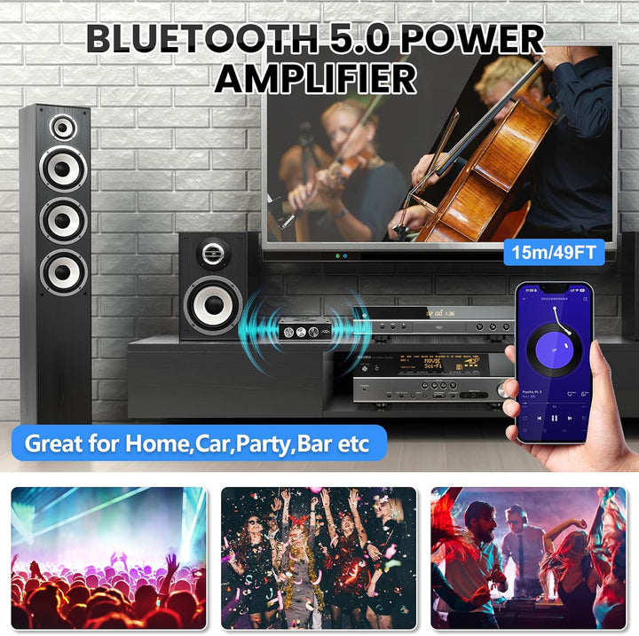 HiFi Verstärker mit Bluetooth ZK-1602T Mini Stereo-Audioverstärker 2.0 Kanal 160W+160W Stereo Mini v