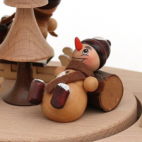 Dekohelden24 Hochwertige Tischpyramide mit Schneemannfiguren, ca. 35 cm, Holz, Schneemänner, Schneem