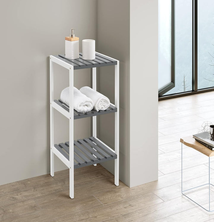 Kit Closet 2160021603 Badregal Natur 3 Etagen, grau/weiss 80 x 34 x 33