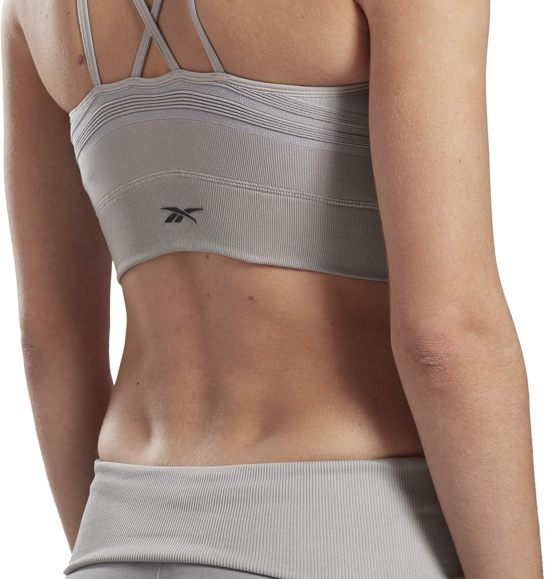 Reebok Damen Sr Strappy Seamless Bra Sport-BH XL Grau, XL Grau