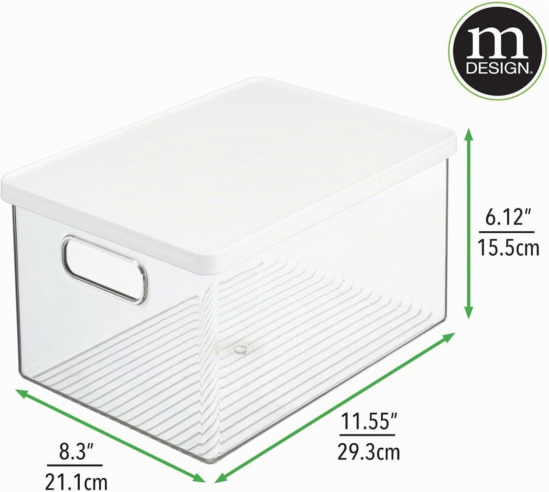 mDesign 2er-Set Kühlschrankbox – Kühlschrank Vorratsdose mit Griffen und abnehmbarem Deckel – lebens