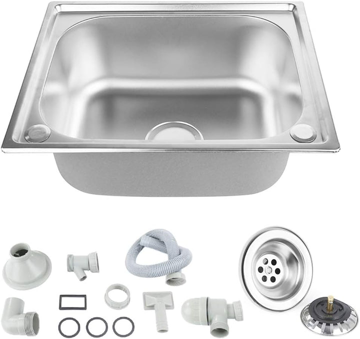 Küchenspüle Edelstahl, mit Abflussrohr, Spülbecken 1 Becken, eingebettete Installation, Spüle, Prima